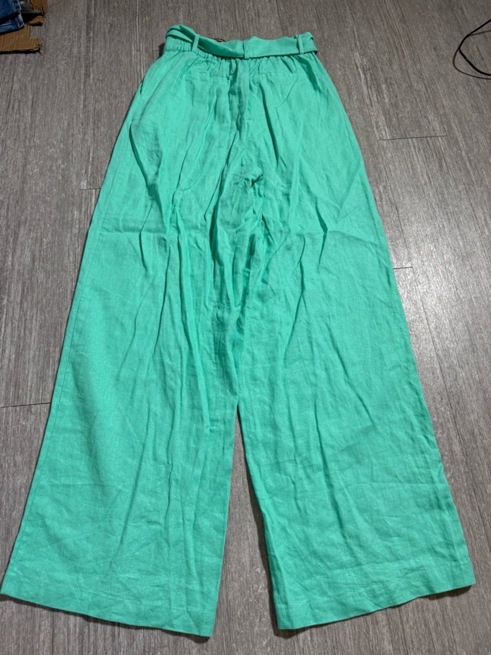 House of Harlow Linen Wide Leg Pants Coastal Grandma Resort Belted Flowy Beachy - Picture 6 of 9